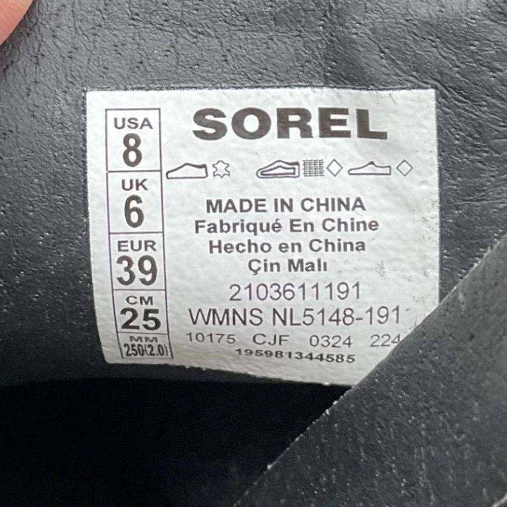 Sorel Brex Boot Lace-Free Waterproof Wedge Zip Croc Leather Chalk NL5148-191 8